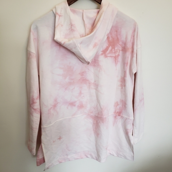 Melloday Pink Tie Dye Pullover Hoodie Sweatshirt Womens Size Small Oversized - Picture 6 of 11